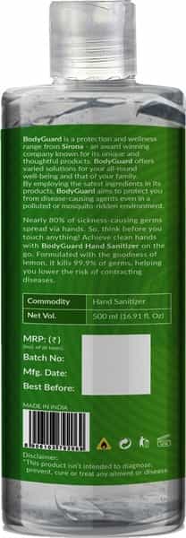 Bodyguard Alcohol Based Hand Sanitizer With Refreshing Lemon - 500Ml
