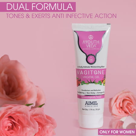 Ayouthveda Vagitone Vaginal Gel With Amla & Aloe Vera To Prevent Odor | Itchiness & Dryness 50 Gm
