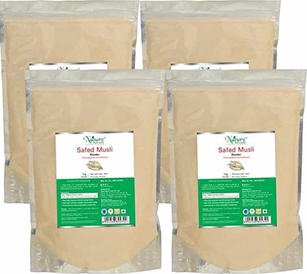Naturz Ayurveda Safed Musli Powder - 1 Kg Value Pack Of 4