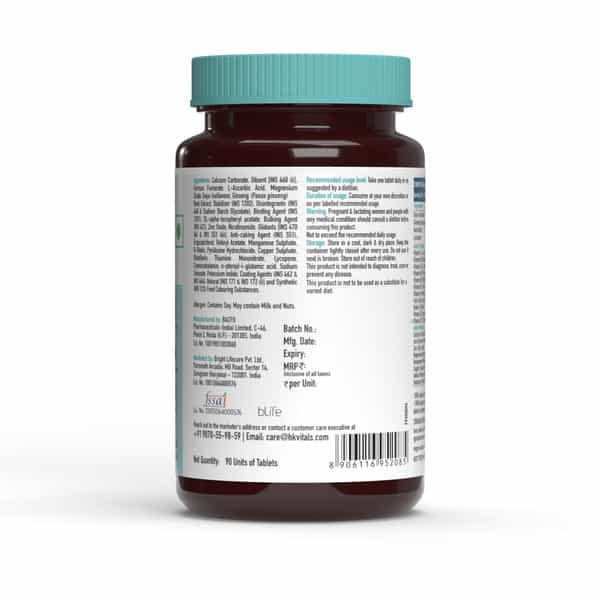 Hk Vitals Multivitamin For Women (90 Tablets) | Zinc | Vitamin C | Vitamin D