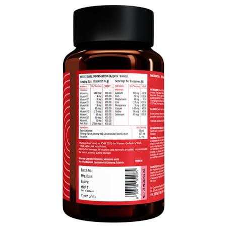 Hk Vitals Multivitamin For Women (90 Tablets) | Zinc | Vitamin C | Vitamin D