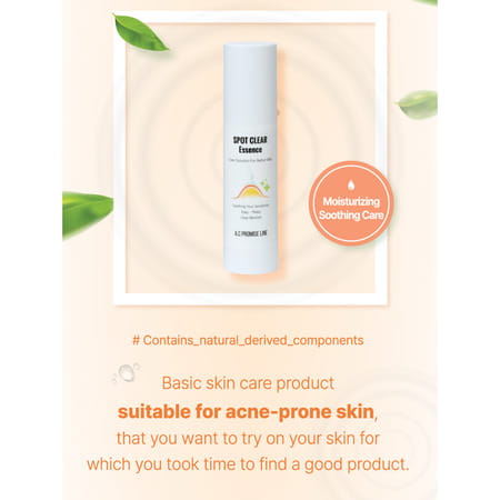 A.c Promise Line Spot Clear Essence - Gentle Acne Clearing Essence Acne Prone Sensitive Skin - 50Ml