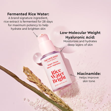 The Face Shop Rice Water Serum | Niacinamide & Ha | Brightens | Fades Blemishes/Acne Marks - 30ml