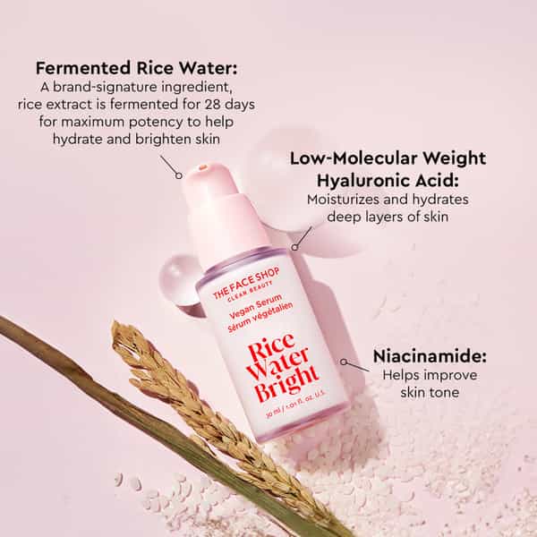 The Face Shop Rice Water Serum | Niacinamide & Ha | Brightens | Fades Blemishes/Acne Marks - 30Ml