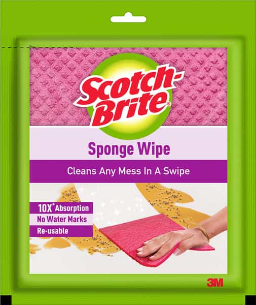 Scotch-Brite Multi-Purpose Easy To Use Kitchen Cleaning Sponge Wipe-Large-1 Piece