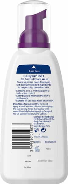 Cetaphil Pro Oil Control Foam Wash` | Face Oily Skin | 236 Ml