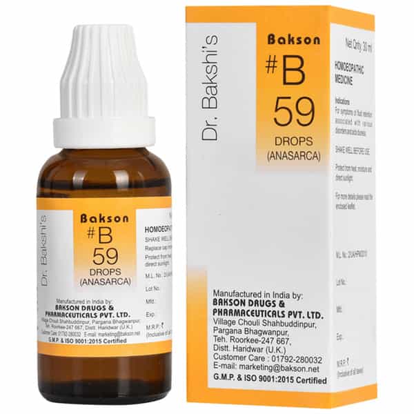 Dr Bakshi's Bakson Homoeopathy B59 Anasarca Drops 30 Ml