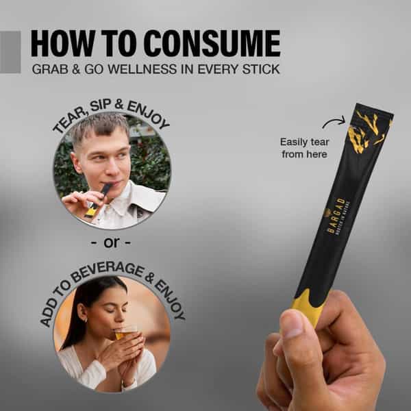 Bargad Himalayan Shilajit Honey Sticks - Pure Raw Honey & Fulvic Acid Supplement - 7N
