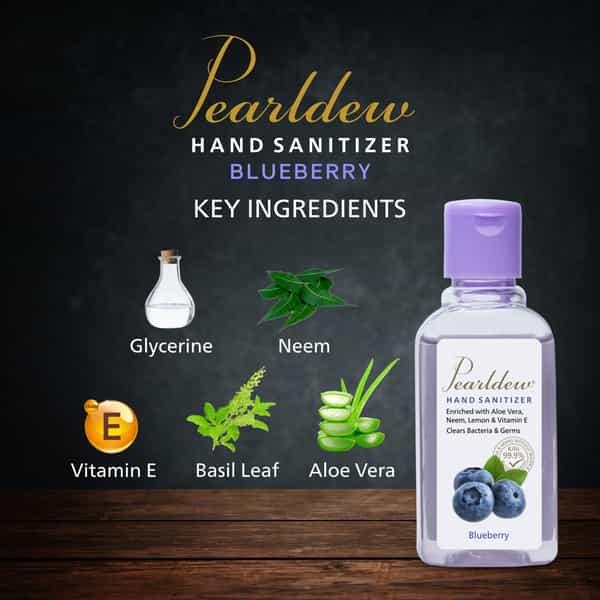 Pearldew Hand Sanitizer (Gel) Blueberry 60 Ml - Pack Of 8