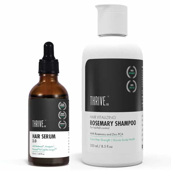 Thriveco Restorative Hair Growth Duo: Hair Growth Serum 2.0 (50Ml) + Hair Vitalizing Shampoo (250Ml)