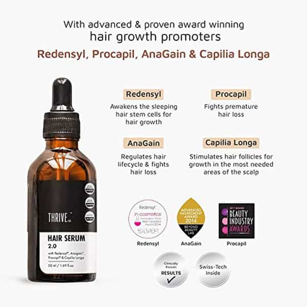 Thriveco Restorative Hair Growth Duo: Hair Growth Serum 2.0 (50Ml) + Hair Vitalizing Shampoo (250Ml)