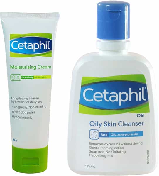 Cetaphil Moisturising Cream 80Gm & Oily Skin Cleanser 125Ml | Combo