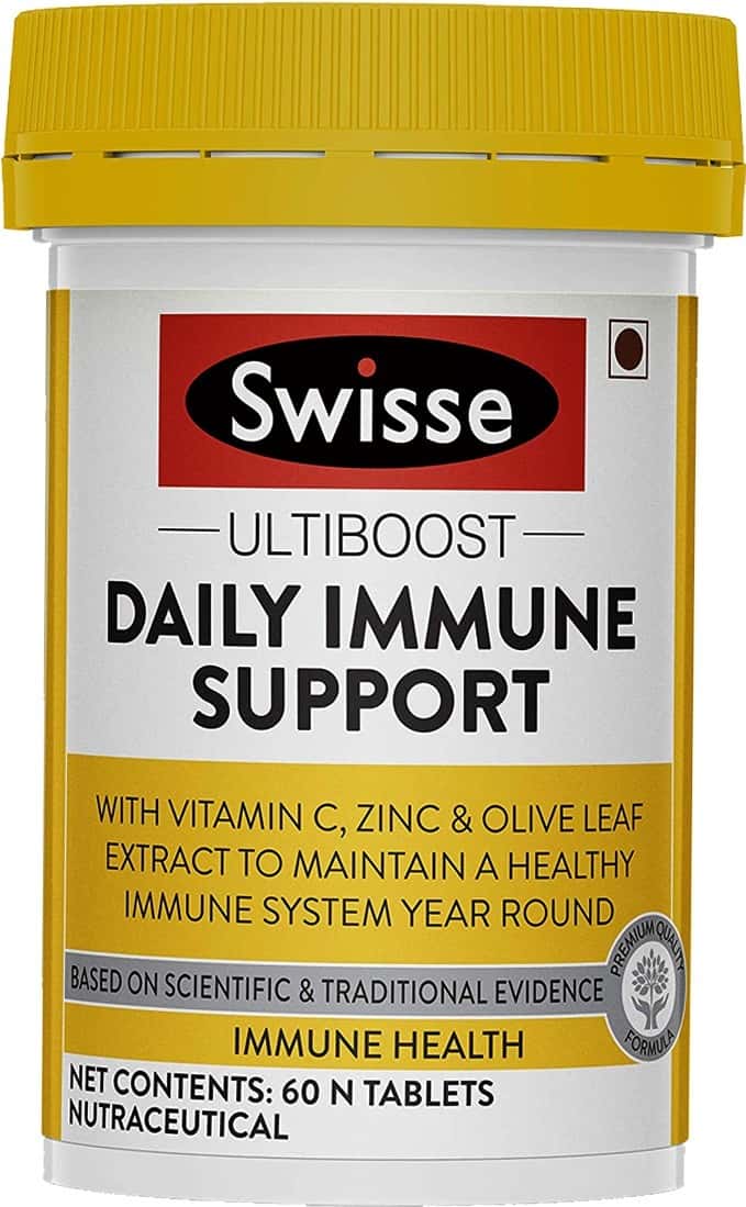 Swisse Ultiboost Daily Immune Support With Vitamin C Zinc And Olive Leaf Extract - 60 Tablets