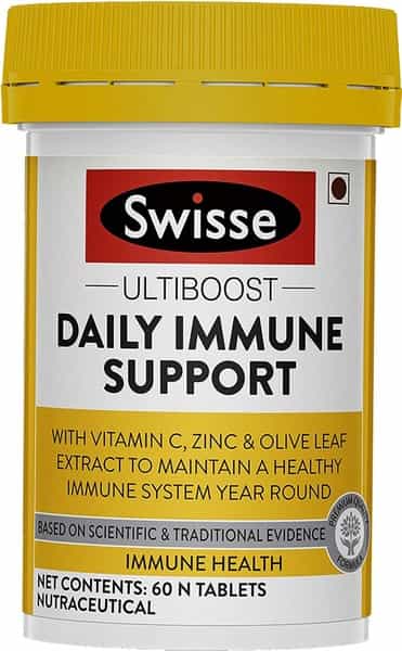 Swisse Ultiboost Daily Immune Support With Vitamin C Zinc And Olive Leaf Extract - 60 Tablets