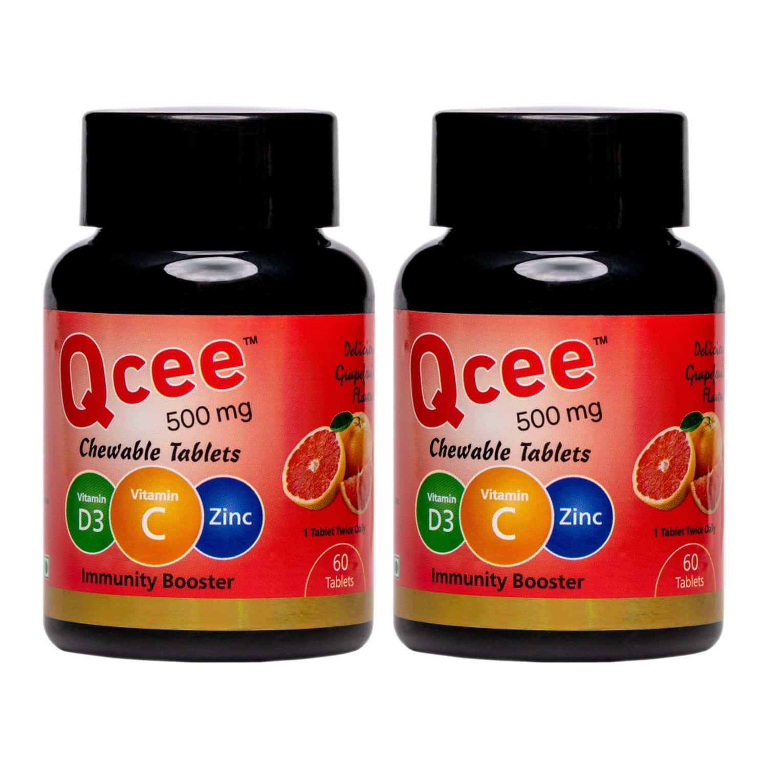 Buy QCEE CHEWABLE TABLETS 60 TAB VITAMINS & ZINC GRAPE FRUIT