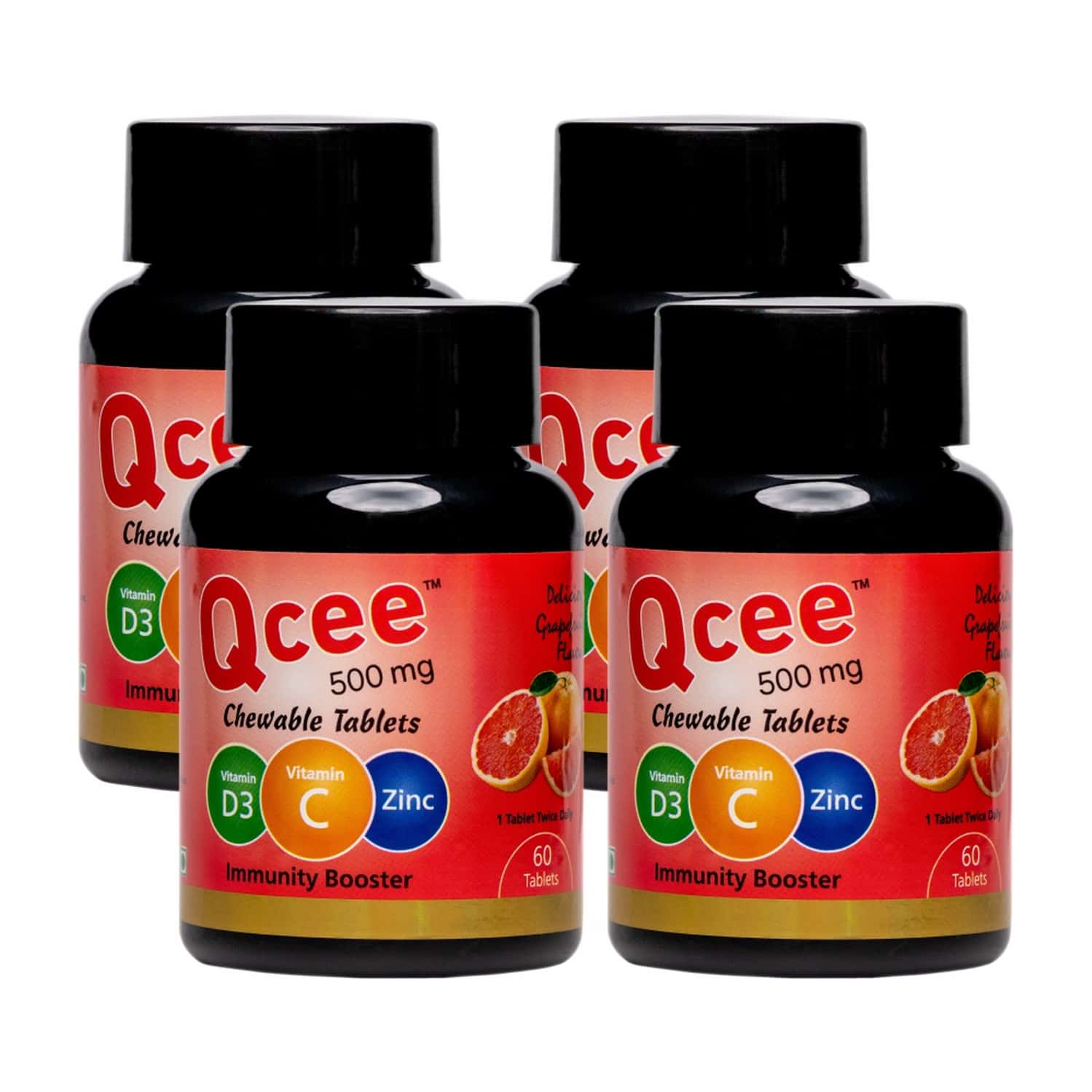Buy QCEE CHEWABLE TABLETS 60 TAB VITAMINS & ZINC GRAPE FRUIT