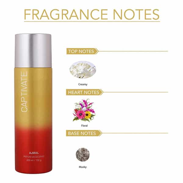 Ajmal Distraction & Ajmal Captivate Deodorant 200 Ml Each For Unisex & Ajmal Aretha Edp 50 Ml