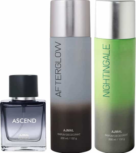 Ajmal After Glow Deo 200 Ml And Ajmal Nightingale Deo 200 Ml And Ajmal Ascend Edp 50 Ml For Unisex