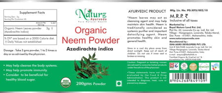 Naturz Ayurveda Organic Neem Powder - 200 Gms