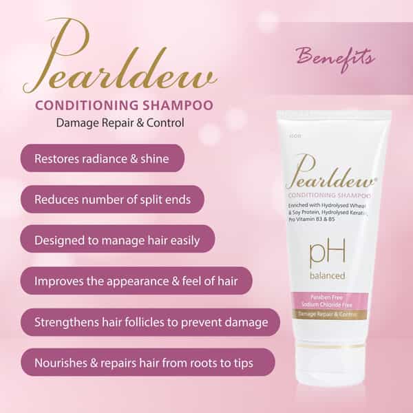 Pearldew Conditioning Shampoo 200 Ml | With Aloe | Keratin & Wheat Germ Oil (Pack Of 2)