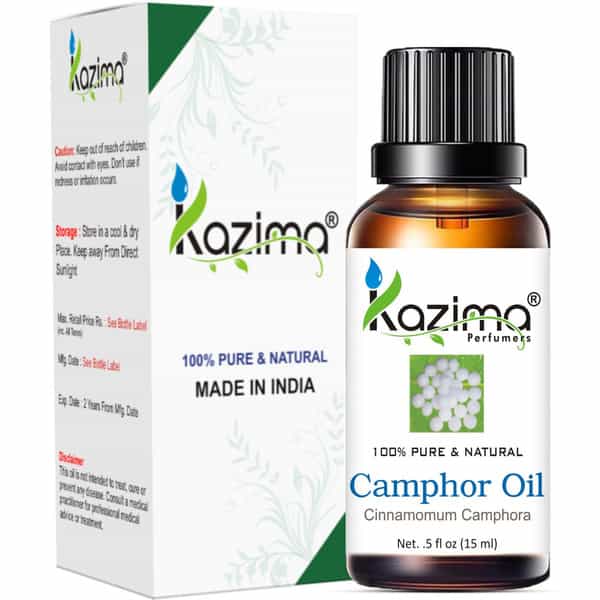 Kazima Camphor Essential Oil (15Ml) Pure Natural For Skin Care & Hair Treatment (15 Ml)