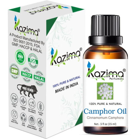 Kazima Camphor Essential Oil (15ml) Pure Natural For Skin Care & Hair Treatment (15 Ml)