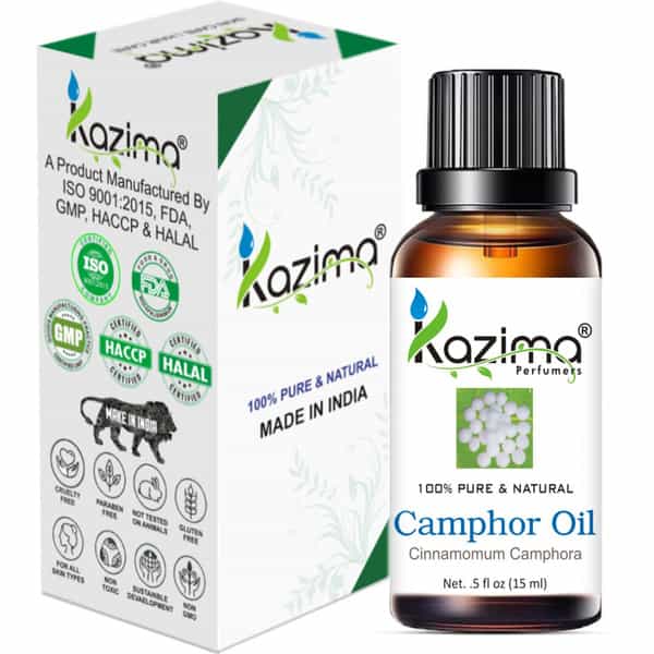 Kazima Camphor Essential Oil (15Ml) Pure Natural For Skin Care & Hair Treatment (15 Ml)