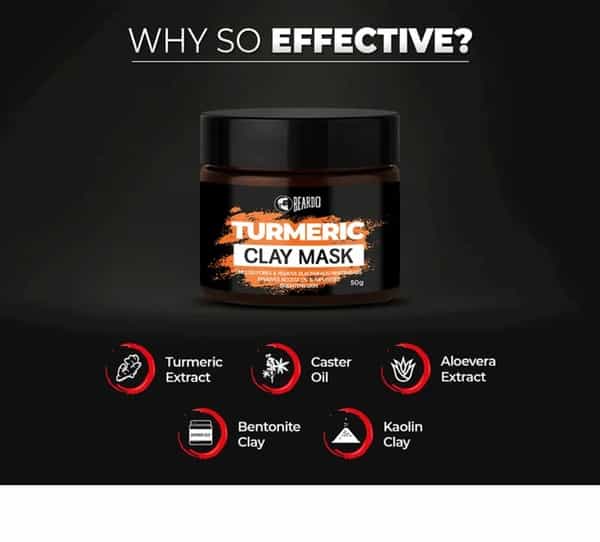 Beardo Turmeric Clay Mask For Men - 50 Gm