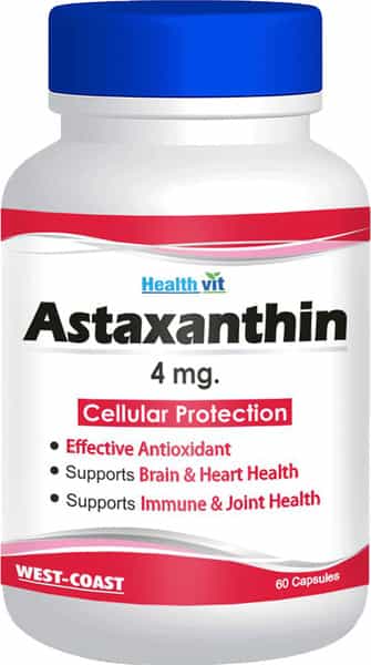 Healthvit Astaxanthin 4 Mg 60 Capsules For Cellular Protection