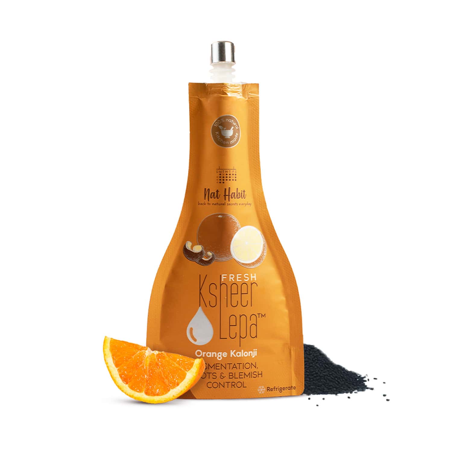 Nat Habit Orange Kalonji Ksheer Lepa | Clay Face Mask | Blackheads & Whiteheads & Pigmentation - 40g