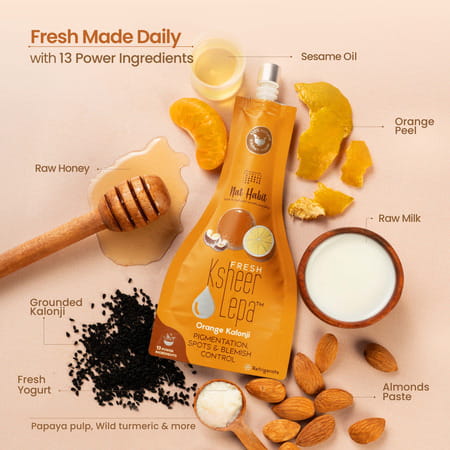 Nat Habit Orange Kalonji Ksheer Lepa | Clay Face Mask | Blackheads & Whiteheads & Pigmentation - 40G