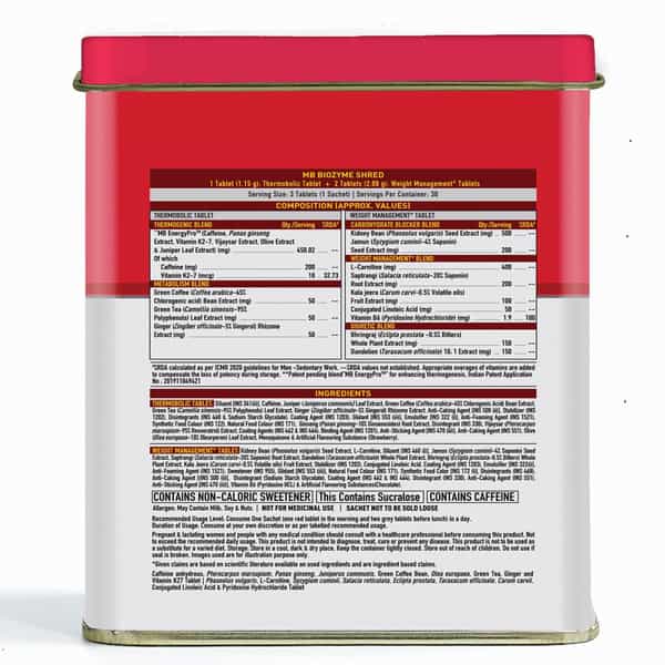 Muscleblaze Biozyme Shred | 90 Tablets | Supports Weight Management & Boosts Metabolism