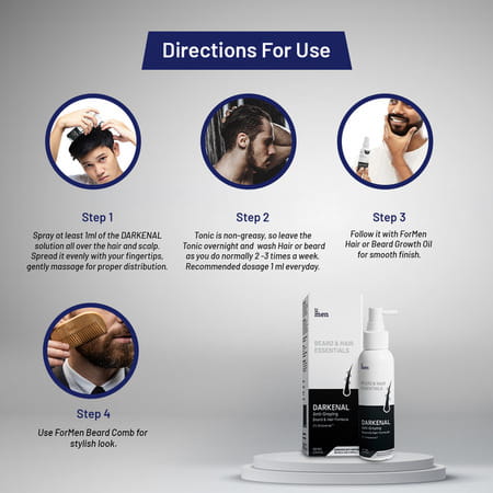 Formen Darkenal Anti Greying Beard & Hair Formula | Pigmented | Hair Greying | Thinning|60ml