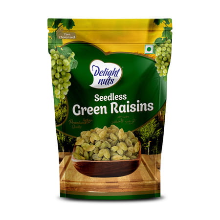 Delight Nuts Seedless Green Raisins- Premium Quality 200gm