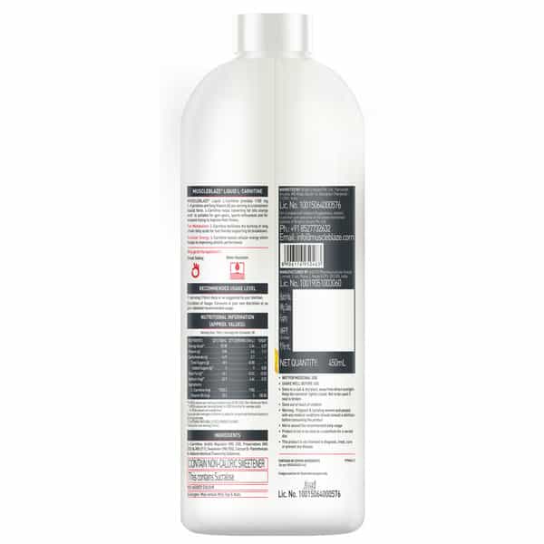 Muscleblaze Liquid L - Carnitine 1100Mg (Tangy Orange | 450Ml | 30 Servings)