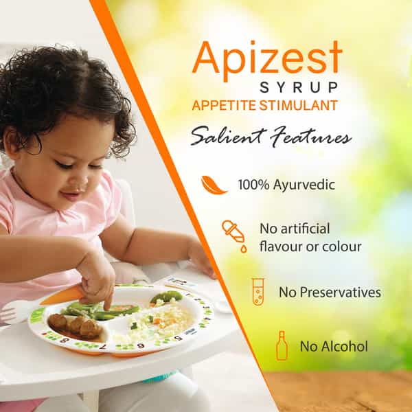 Apizest Syrup 225 Ml | For Boosting Healthy Appetite | Promotes Weight Gain (Pack Of 2)