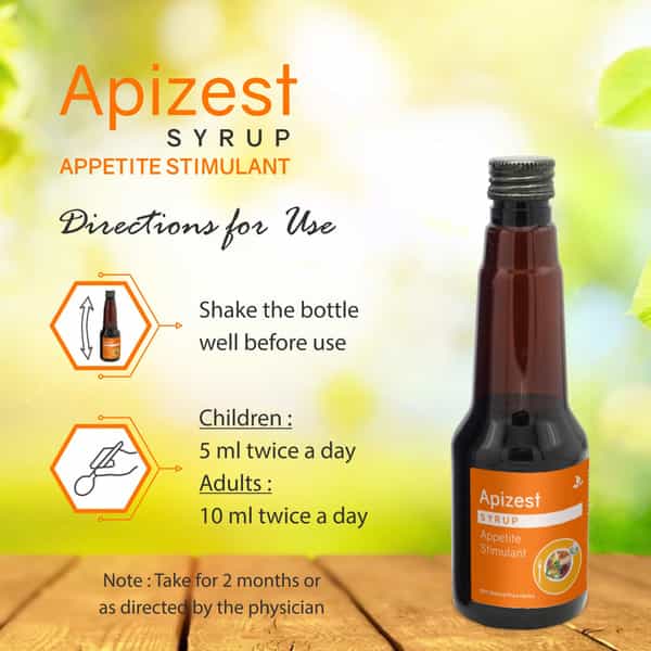 Apizest Syrup 225 Ml | For Boosting Healthy Appetite | Promotes Weight Gain (Pack Of 2)