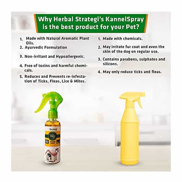 Herbal Strategi Kennel Spray Protection From Ticks Fleas Lice & Mites 100 Ml