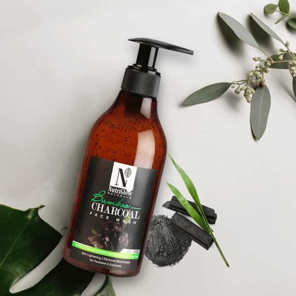 Nutriglow Natural's Bamboo & Charcoal Face Wash For Deep Clean | Acne Face Wash 300Ml