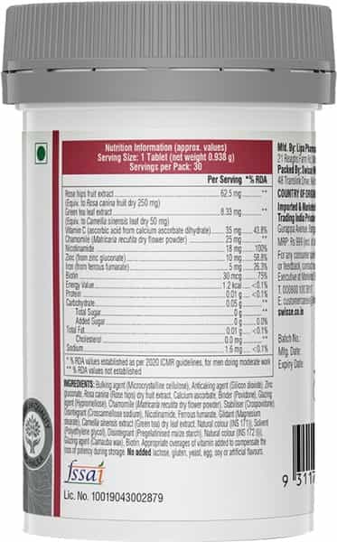 Swisse Beauty Biotin+ With Nicotinamide Rose Hips & Vitamin C | 60 Tablets Bottle