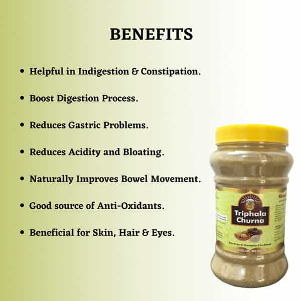 Hass Triphala Churna - Triphala Powder Ayurvedic Medicine For Relief From Constipation (2X500 Gram)