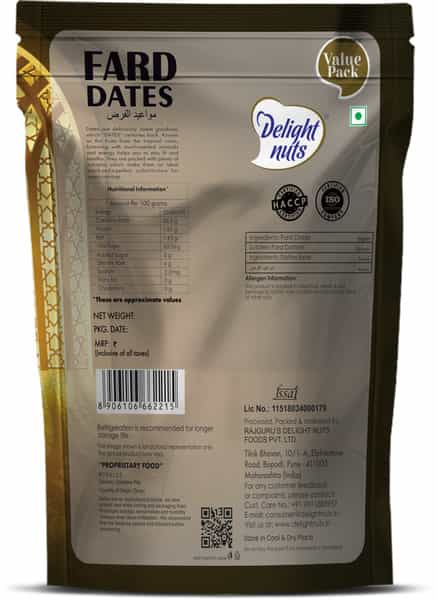 Delight Nuts Fard Dates Value Pack 500Gm
