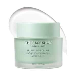The Face Shop Tea Tree Pore Cream - Korean Moisturizer | Aha Bha Pha Hyaluronic Acid | Acne - 50ml