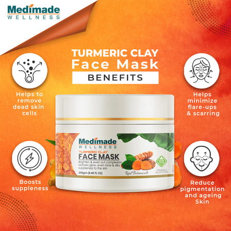 Medimade Turmeric Clay Face Mask - 250 Gm