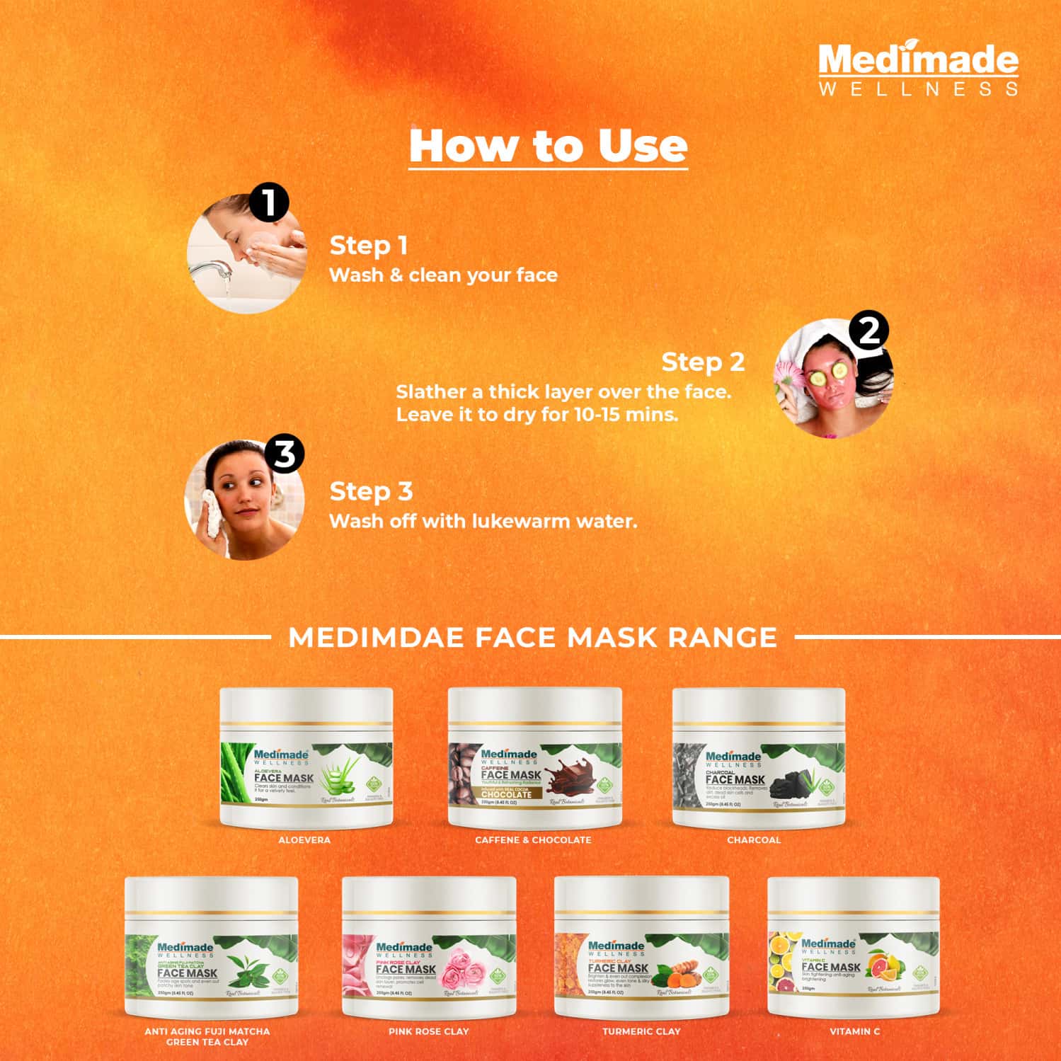 Buy MEDIMADE TURMERIC CLAY FACE MASK 250 GM Online & Get Upto 60 OFF
