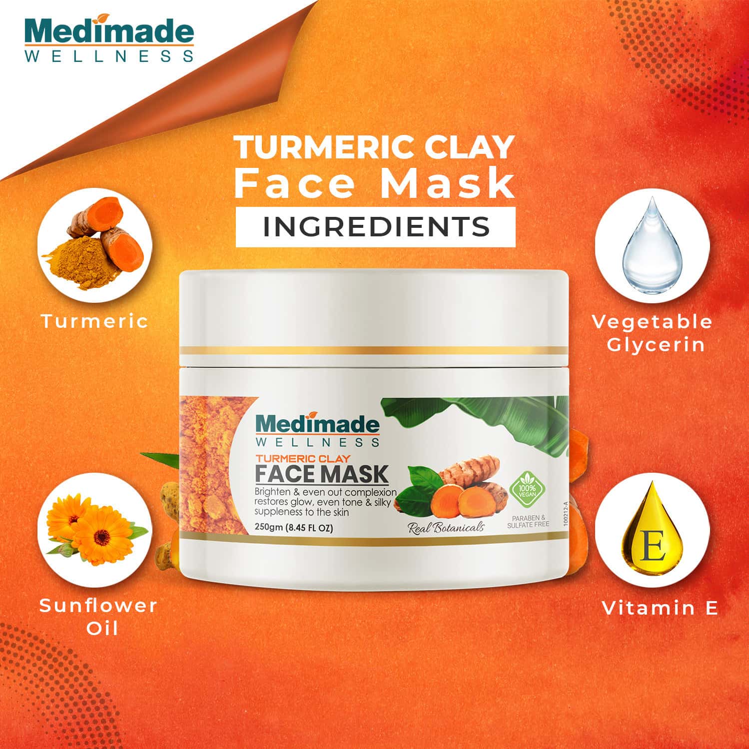 Buy MEDIMADE TURMERIC CLAY FACE MASK 250 GM Online & Get Upto 60 OFF at PharmEasy