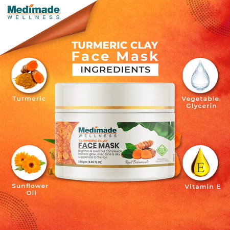 Medimade Turmeric Clay Face Mask - 250 Gm