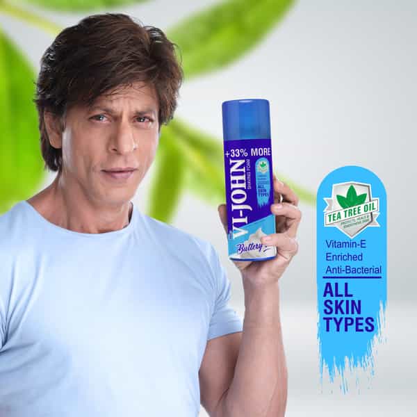 Vi-John Shaving Foam All Skin Type | Vitamin E & Anti-Bacterial (400Gm Each | Pack Of 2)