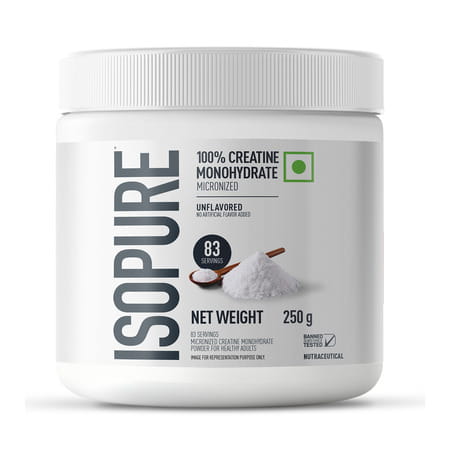 Isopure 100% Creatine Monohydrate Micronized Unflavoured Jar 250 Gm