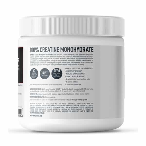 Isopure 100% Creatine Monohydrate Micronized Unflavoured Jar 250 Gm